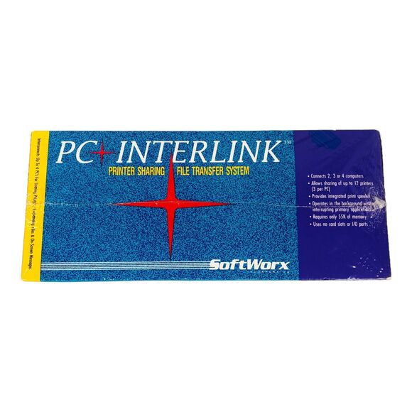 Vintage SoftWorx PC Interlink Print Share File Transfer System Sealed New 1990s - Picture 5 of 10